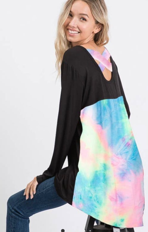 Black Tie Dye Blouse