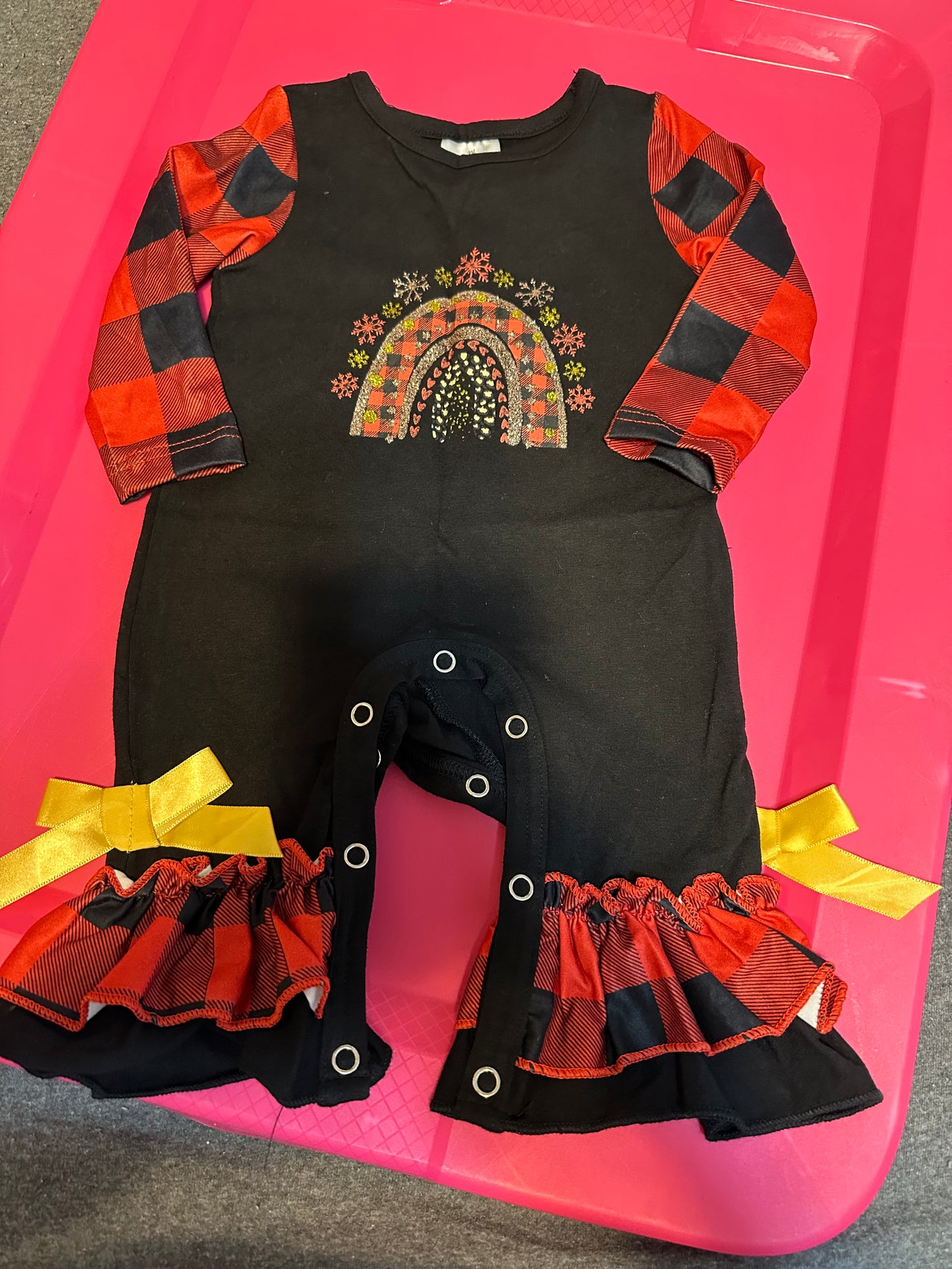 Plaid Rainbow Romper