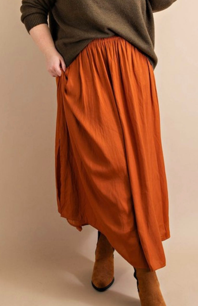 Rust A-line Skirt