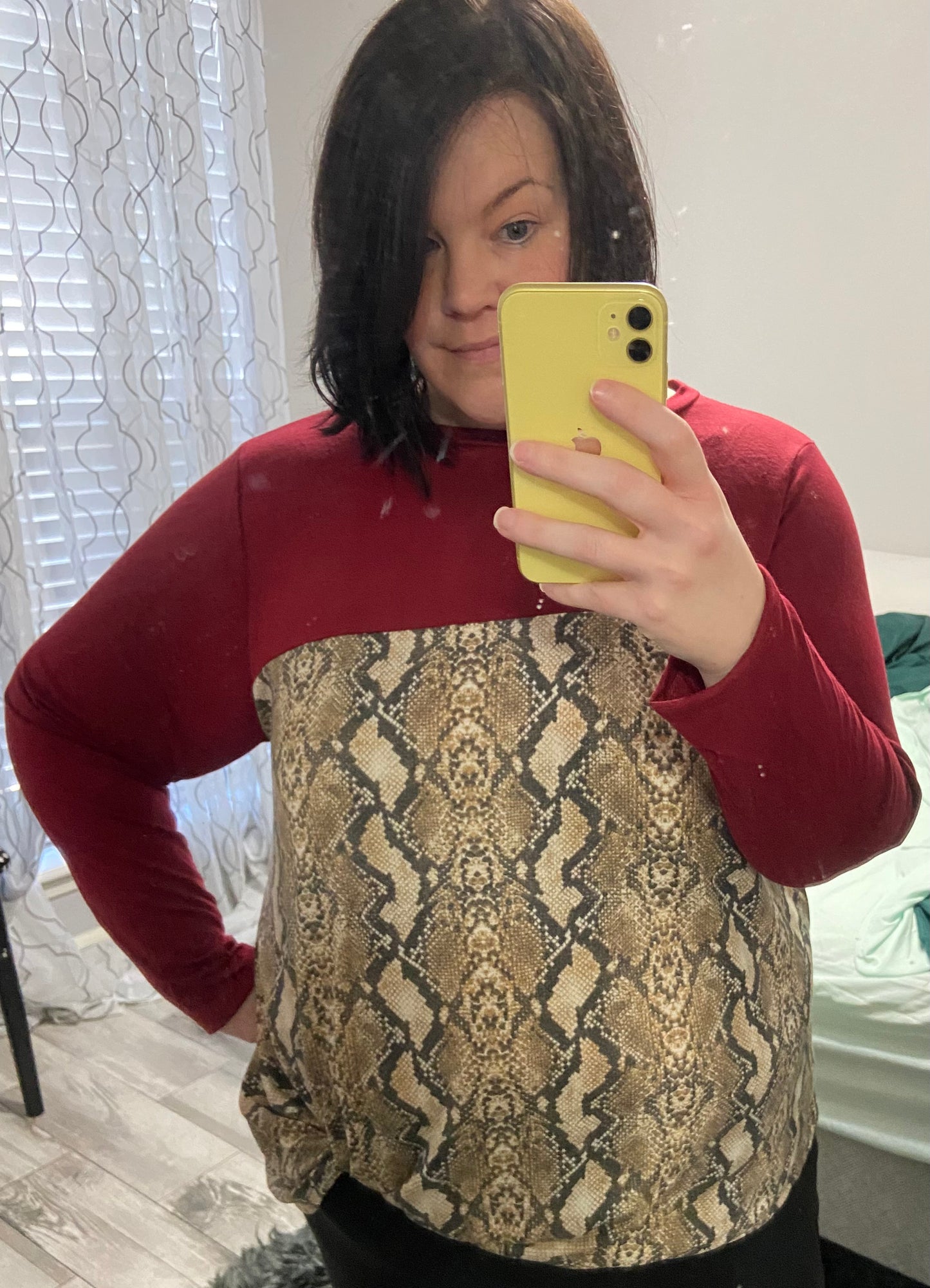 Red Snakeskin Blouse