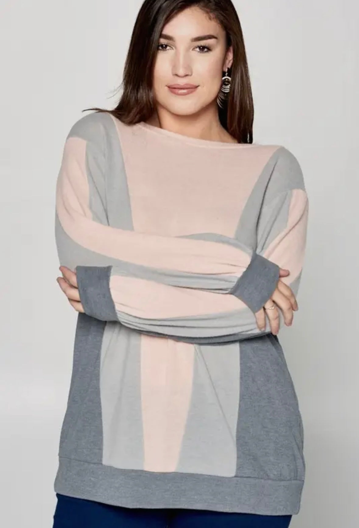 Blush/Charcoal Sweater