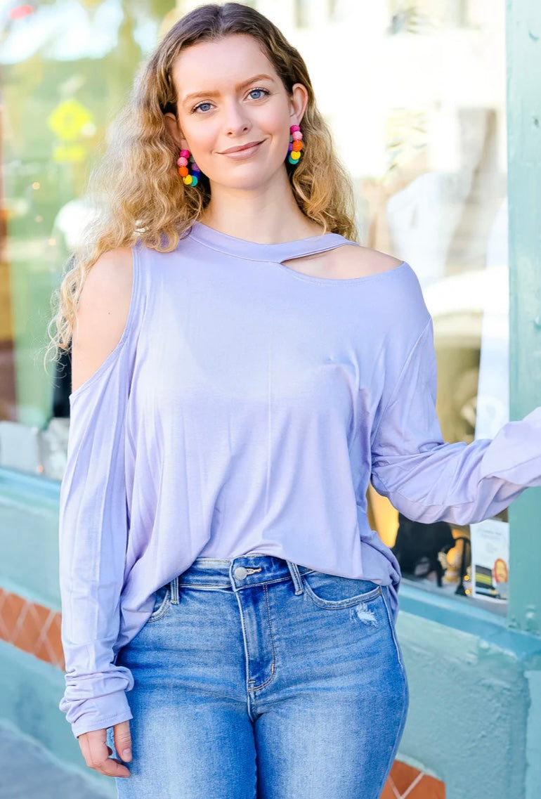 Lavender Cutout Blouse