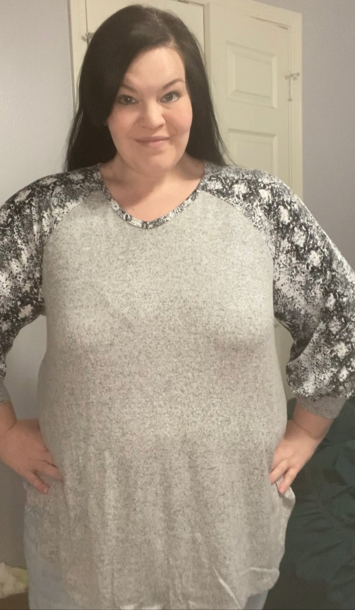 Grey Snakeskin Blouse