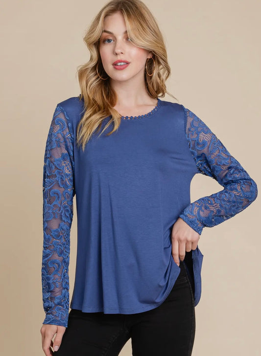 Blue Lace Blouse