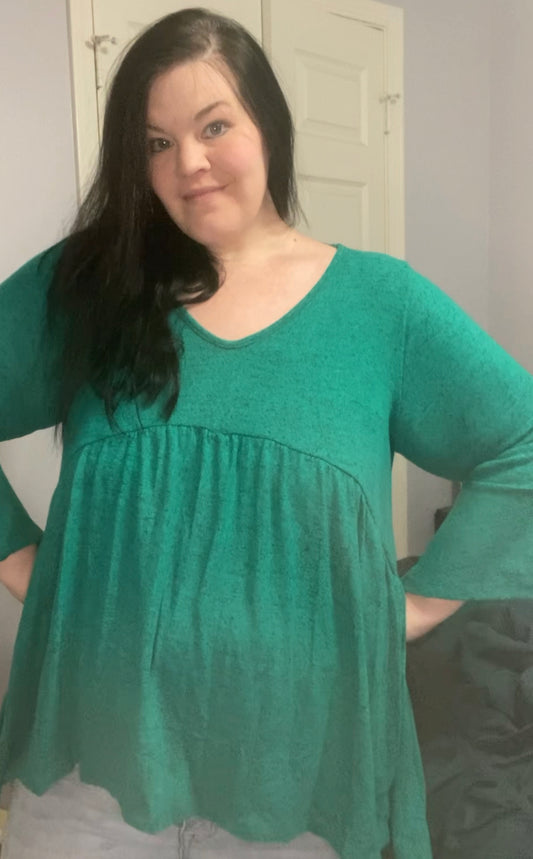 Emerald Babydoll Blouse